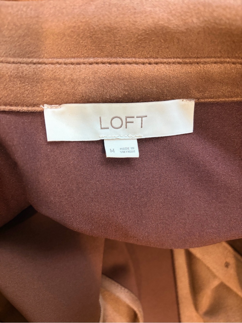 LOFT Rust-Brown Suede-Look Shirt Jacket - Picture 7 of 7